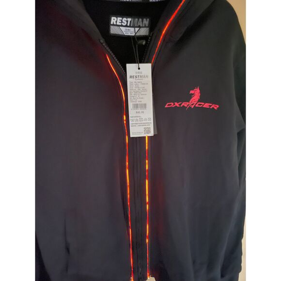 Restman DXRacer Red Light Up Gaming Hoodie by Restman Sz. L NWT - Picture 2 of 5